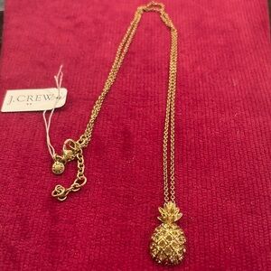 J. Crew Gold Pineapple Charm Necklace
